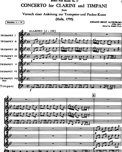 Concerto for Clarini and Timpani