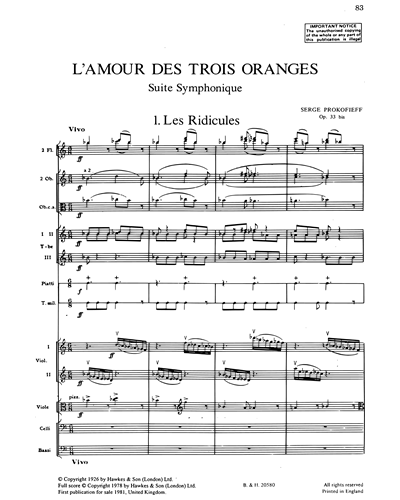 Love for Three Oranges Suite, op. 33b