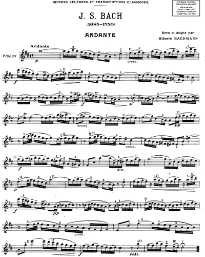 Andante pour piano & violon