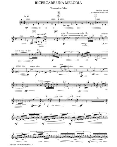 Ricercare una melodia (cello)