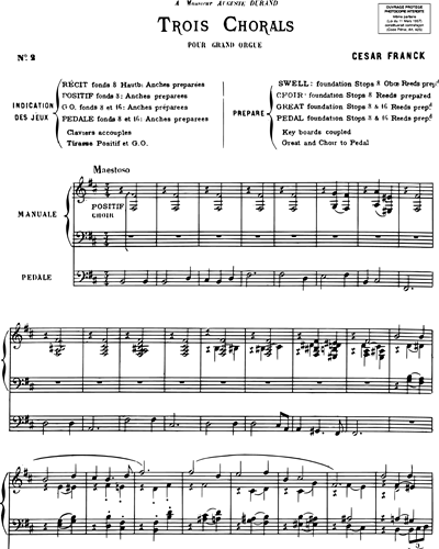 Choral n. 2 - Pour grand-orgue avec pédale obligée