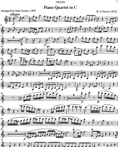 Piano Quartet in C major, K. 521