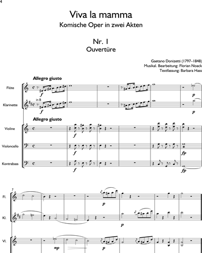Viva la mamma Opera Score Sheet Music by Gaetano Donizetti, nkoda