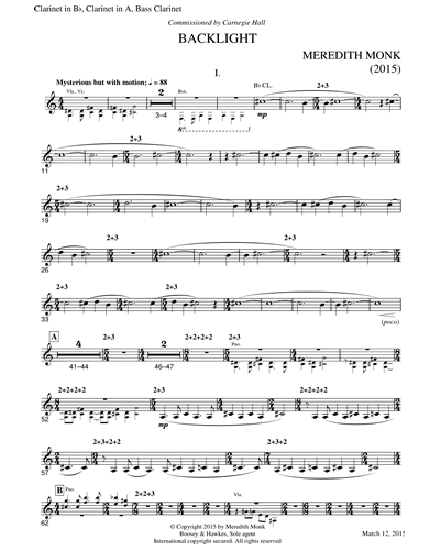 Clarinet/Clarinet in A/Bass Clarinet in A