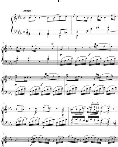 Sonate en Mi bémol majeur, KV 282 Piano Sheet Music by Wolfgang Amadeus ...