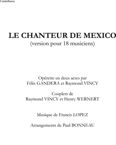 Chanteur de Mexico (Version for 18 Musicians)