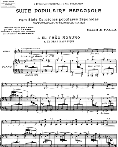 Suite populaire espagnole (d'après les "Siete canciones populares españolas")