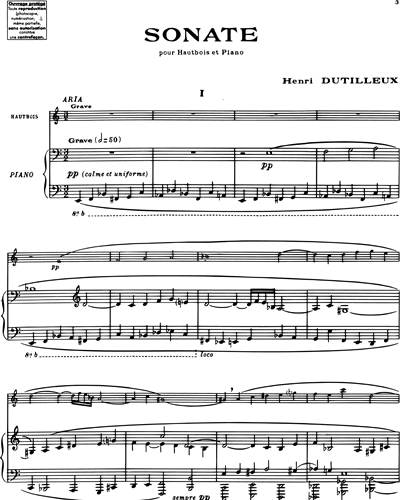Sonate pour Hautbois et Piano