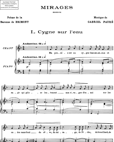 Cygne sur l'eau (from 'Mirages, op. 113')