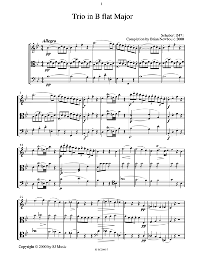 String Trio in Bb major, D471