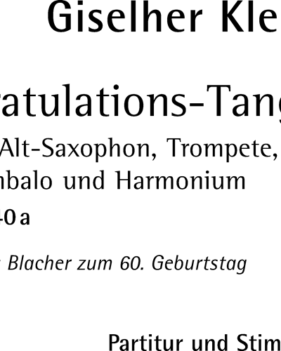 Gratulations-Tango op. 40a