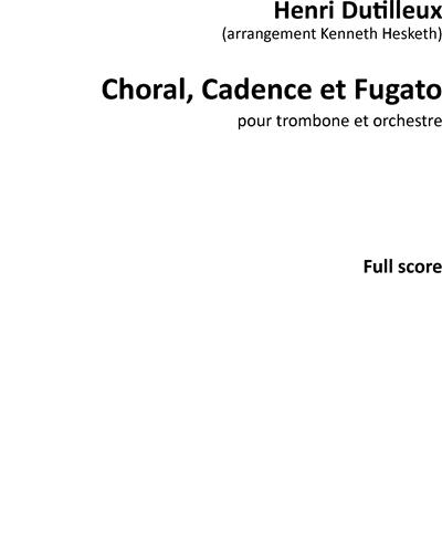 Chorale, Cadence et Fugato