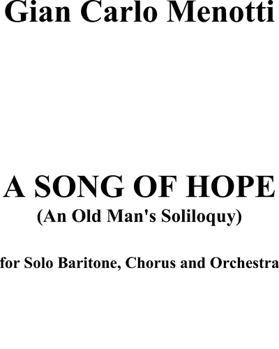 Song of Hope (An Old Man’s Soliloquy)