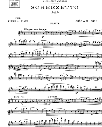 Scherzetto pour flûte et piano