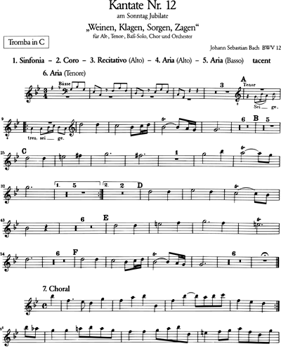 Kantate BWV 12 „Weinen, Klagen, Sorgen, Zagen“