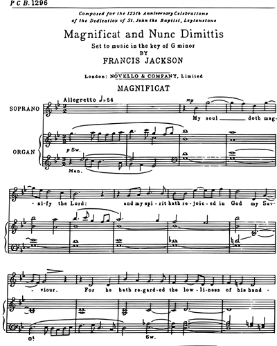 Magnificat and Nunc Dimittis (in G minor)
