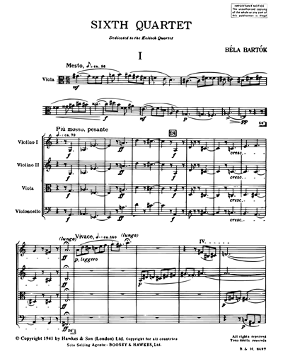 String Quartet No. 6, Sz. 114
