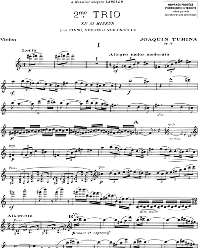 Deuxième trio en Si mineur Op. 76
