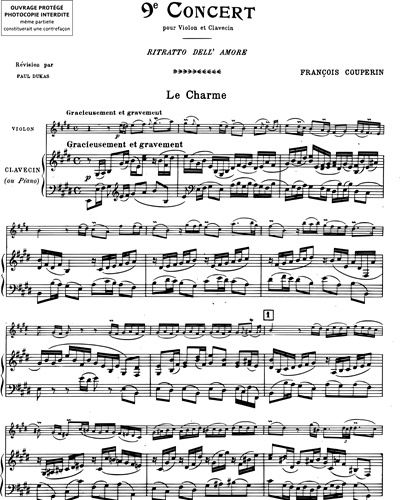 Concert n. 9 - Ritratto dell’amore pour violon et piano