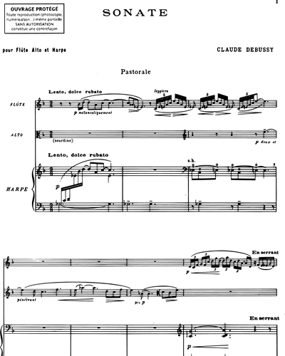 Sonate pour flûte, alto & harpe
