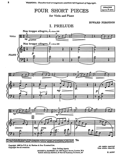 Four Short Pieces for Clarinet & Piano