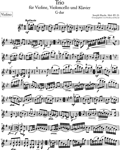 Klaviertrio G-Dur Hob XV:25