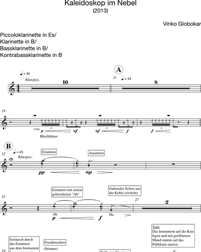 Clarinet/Clarinet in Eb/Bass Clarinet/Contrabass Clarinet