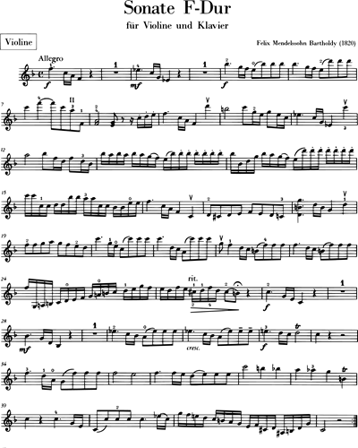 Sonate F-dur MWV Q 7