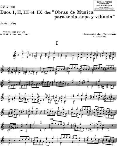 Duos I, II, III et IX (extraits des "Obras de Música")