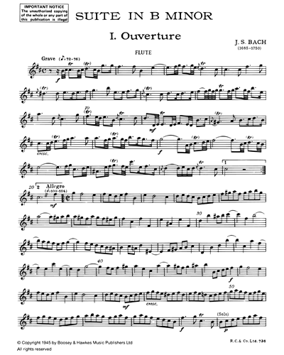 Suite in B minor, BWV 1067 (Arranged for Flute & Piano)