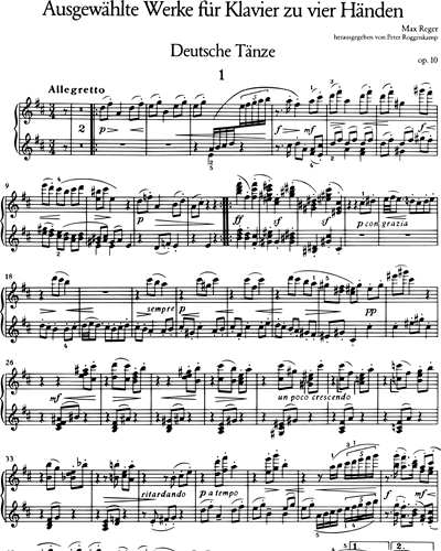 Ausgewählte Klavierwerke zu vier Händen