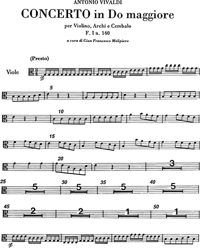 Concerto in Do maggiore RV 172 F. I n. 140 Tomo 322