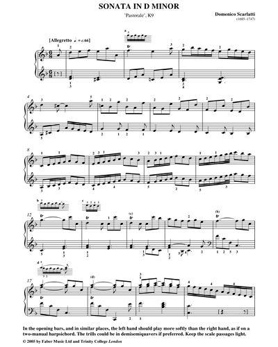 Sonata In D Minor 'Pastorale' K9