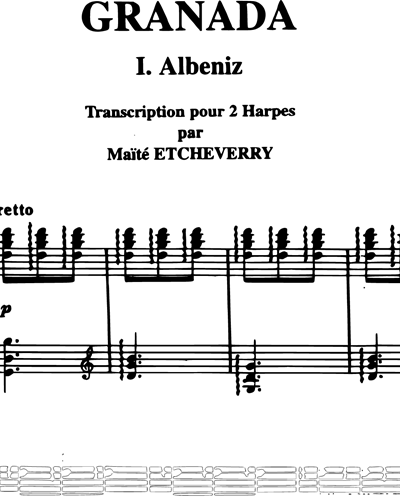 Granada Transcription pour 2 harpes