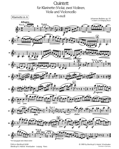 Klarinettenquintett h-moll op. 115