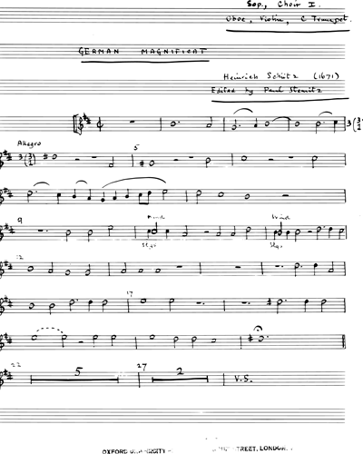 [Choir 1] Soprano & Oboe & Violin & Trumpet in C