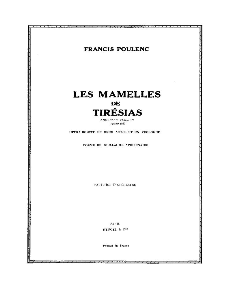 Les Mamelles de Tirésias [New edition 1963]