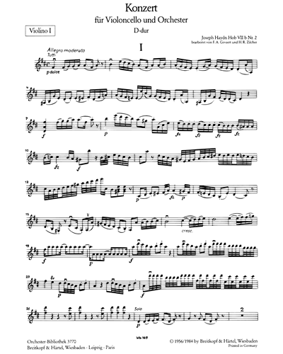 Violoncellokonzert D-dur Hob VIIb:2