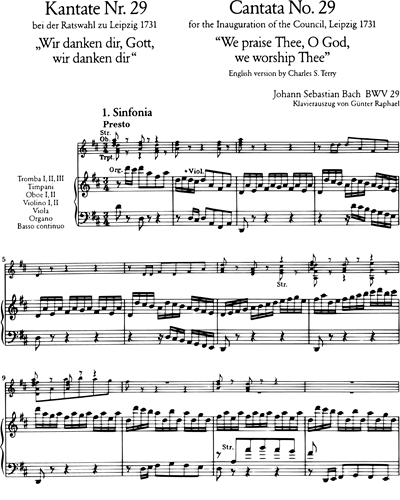 Kantate BWV 29 „Wir danken dir, Gott, wir danken dir“