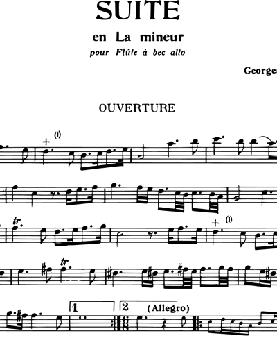 Suite in A minor (Archives De La Musique Ancienne)