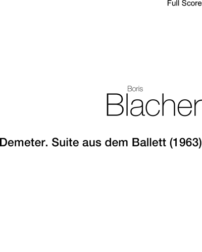 Demeter. Suite aus dem Ballett (1963)