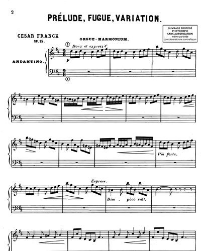 Prélude, fugue et variation, op. 18