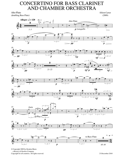 Concertino for Bass Clarinet & Chamber Orchestra
