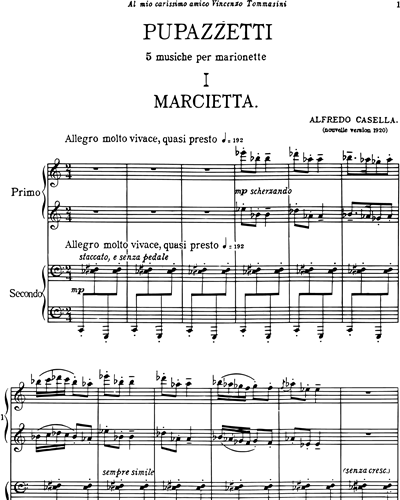 Pupazzeti, Op. 27 [1920 Version]