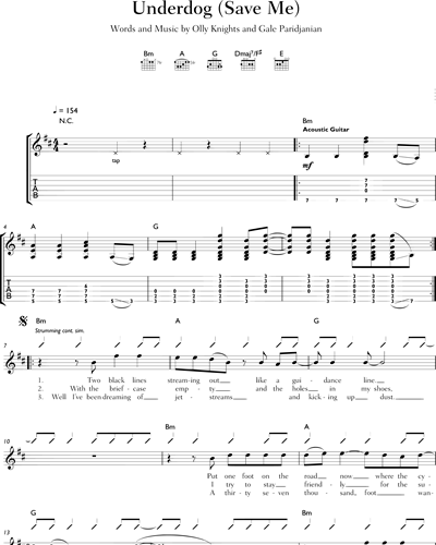 Underdog (Save Me) Sheet Music by Turin Brakes | nkoda | Free 7 days trial